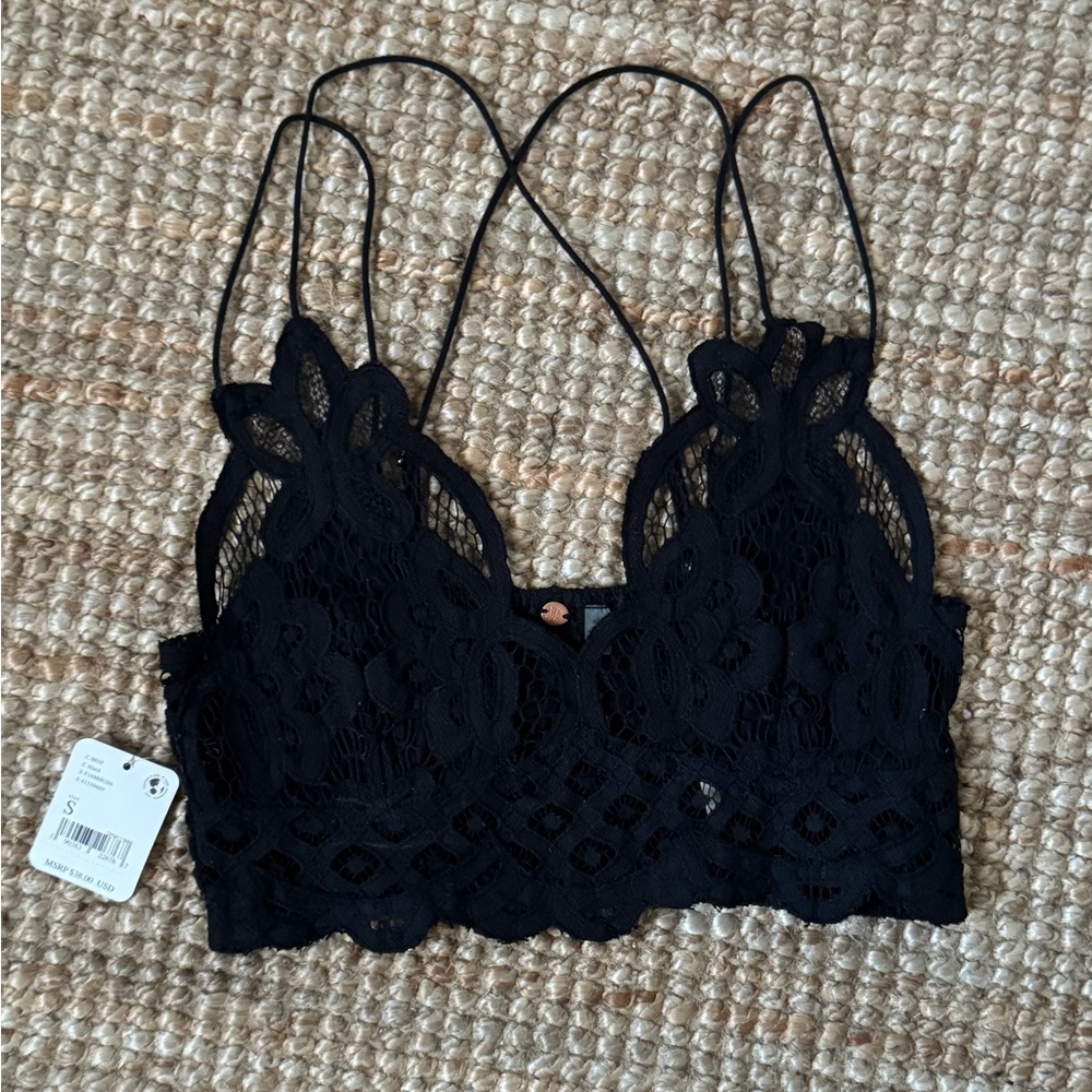 Intimately Free People Adella Longline Black Bralette NWT - Picture 4 of 7